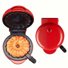 [1pc Mini Waffle Maker] 1pc Multifunctional Mini Waffle Maker | Non-Stick Coating, Quick Heating for Cakes, Bread and Breakfast | Essential Christmas Gift for Home