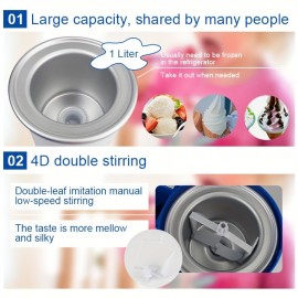 [Frozen Yogurt Maker] 0.634 Quart Ice Cream & Sorbet Gelato Maker Attachment for Mixer - Compatible with 1.057 Qt and Larger Stand Mixers - Frozen Yogurt