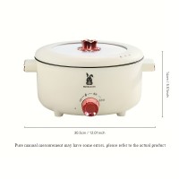 [Non-Stick Electric Pot] Non-Stick White Single-Layer Electric Pot | Multi-Function Electric Stew Pan Cookware