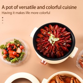 [Non-Stick Electric Pot] Non-Stick White Single-Layer Electric Pot | Multi-Function Electric Stew Pan Cookware