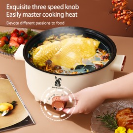 [Non-Stick Electric Pot] Non-Stick White Single-Layer Electric Pot | Multi-Function Electric Stew Pan Cookware