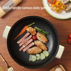 [Non-Stick Electric Pot] Non-Stick White Single-Layer Electric Pot | Multi-Function Electric Stew Pan Cookware