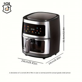1.59gal Family Air Fryer Oven with Large Basket, Digital Timer & Keep Warm Function, Powerful 1350W, Stainless Steel Exterior & ABS Construction, for Home, Parties, Restaurants - Compatible with US Outlets (110-240V), Restaurant Equipment, Sleek Design, Durable Construction, Multifunctional Cooker, Professional Kitchens