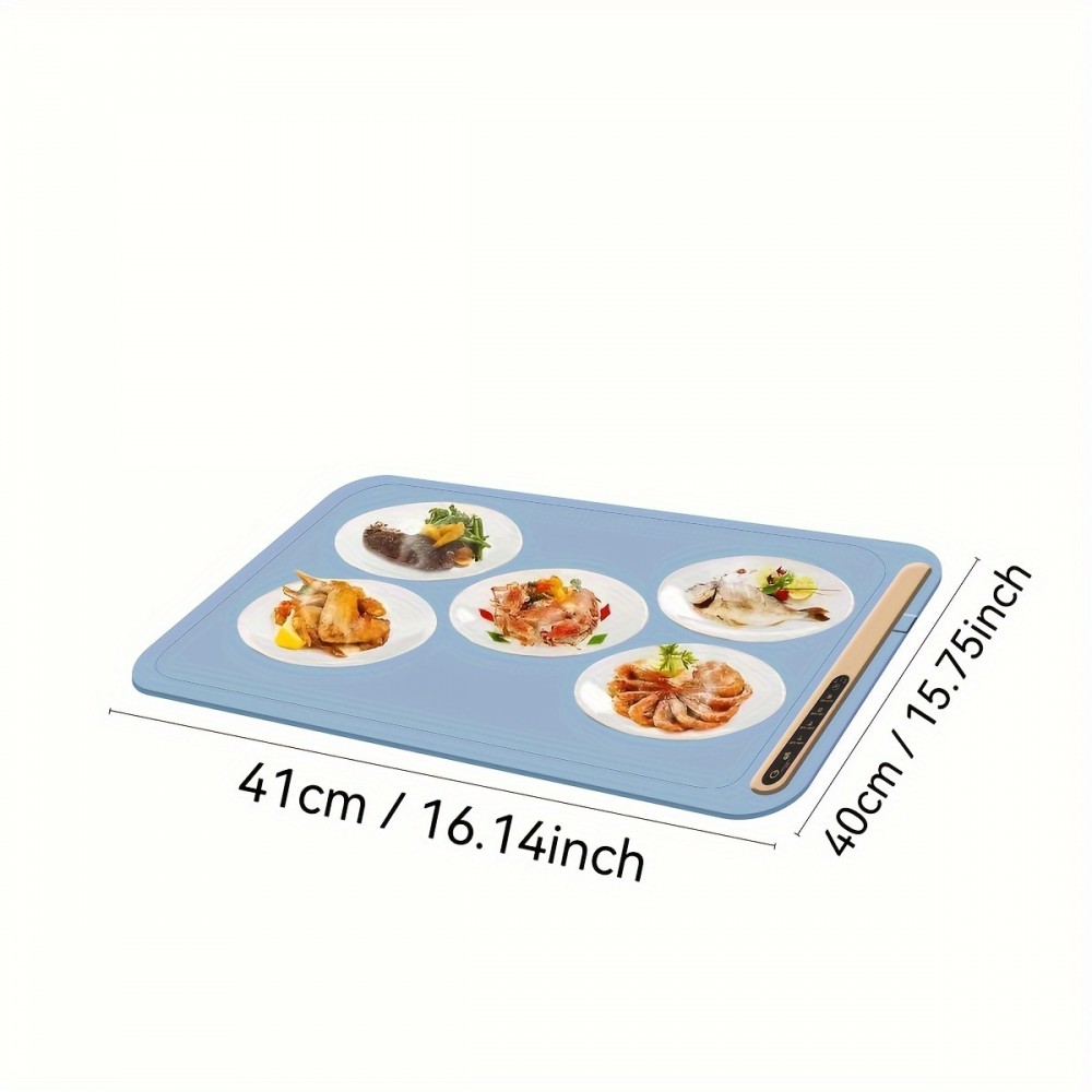 4-Temperature Mode Electric Warming Tray - Touch Control, Foldable Silicone Insulation Board for Hot Food & Beverages, 110-130V, US Plug, Ideal Christmas Gift for Home Use, Food Warming Tray, Sleek Modern Design, Durable Kitchen Item