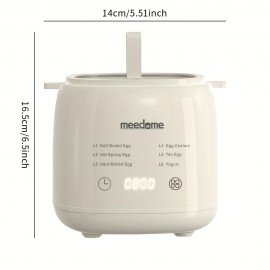 US standard egg cooker with automatic shut-off. Six modes are available, including soft-boiled eggs, steamed egg custard, yogurt-making, and a warming function. It has a non-slip base and is designed to be compact and convenient for home, office, Mini Egg Cooker, Electronic Egg Cooker, Small Egg Cooker, Quick Breakfast Maker, Office Kitchen Gadget, Compact Design, Modern Egg Steamer, Easy to Clean, Durable Construction, Multifunctional Cooker, Yogurt Maker, Small Households,