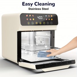 [Smart Air Fryer Oven] 12-in-1 Large 12-quart Air Fryer Oven | 12 One-Touch Preset Functions, Smart Cook Program, Two Baking Pan Accessories, Viewing Window, Interior Light, Adjustable Time & Temp, Oil-Free Family Cooker, Kitchen Appliances