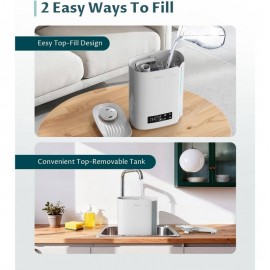 1.59gal Large Cool Mist Humidifier for full - 60-Hour Top-Fill Tank, Soundwave technology Quiet Operation, Humidistat Control & Diffuser for essential Oils, Nursery/Bedroom/Whole House Humidifiers, White