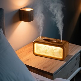 Double Nozzle Design of Snow Mountain Fumigation Machine Two Spray Modes Can Be Adjusted Three Lights Can Be Freely Changed 20.29oz Large Water Tank Design All Day Moisturizing Is Applicable to Office And Bedroom