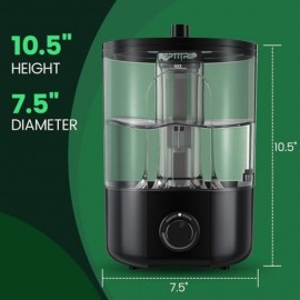 1 Gallon Reptile Humidifier Fogger with Adjustable Mist Output, Auto Shut-Off & Timer - Heavy-Duty Construction, Large Capacity for Bearded Dragons, Geckos, Snakes, Tortoises, Lizards, Amphibians - Ideal for Desert Reptiles, Chameleons