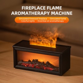Upgrade 3D Flame Fireplace Aroma Diffuser, Aromatherapy Machine Colorful Humidifier Button type, 6/8/10 Hour Time BookingFor Homes, Offices, Yoga Studios, and Gyms