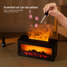 Upgrade 3D Flame Fireplace Aroma Diffuser, Aromatherapy Machine Colorful Humidifier Button type, 6/8/10 Hour Time BookingFor Homes, Offices, Yoga Studios, and Gyms