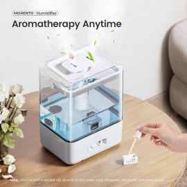 1 Pack Large Room/Bedroom Humidifier 1.59gal Top-Fill Cool Mist with Essential Oil Diffuser, App & Voice Control (Alexa/), 7-Color Night, Auto-Restart Operation for Nursery, Home, Whole House - Easy-Fill System, White