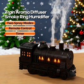 Creative Train-Shaped Diffuser, 2 Mist Outlets with Colorful Atmospheric Lights, Fun Jellyfish Spray Humidifier, Two-Level Timer Setting, Quiet Humidifier for Office/Bedroom, Humidifier for Bedroom, Humidifier for Large Room