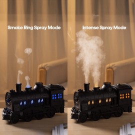 Creative Train-Shaped Diffuser, 2 Mist Outlets with Colorful Atmospheric Lights, Fun Jellyfish Spray Humidifier, Two-Level Timer Setting, Quiet Humidifier for Office/Bedroom, Humidifier for Bedroom, Humidifier for Large Room