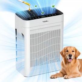 Air Purifier for Home Large Room Bedroom Up to 2500 Sq Ft with Washable Filters, H13 Hepa Double-Sided Air Filter Purifier PM 2.5 Sensor, Air Cleaner for Dust, Pets, Smoke, Pollon 22dB (White/DarkGrey)