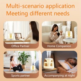 101.44oz Dual Mist Heater USB Portable Digital Display Humidifier, Long-Lasting Spray for Large Rooms, Living Room, Office, Student Dorms, 7-Color Night Light, Top Water Refill, Easy To Clean, Add Water-soluble Essential Oils