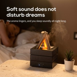 280Ml Essential Oil Diffuser with Flame Effect - Mimics a Bonfire with Atomization, Features 7-Color LED Mood Lighting, Operates Silently with Sound Wave Technology, Includes 2-Hour/4-Hour Timer, Automatic Shutoff, Ideal for Bedroom, Office, Yoga, And As a Gift for Aromatherapy.