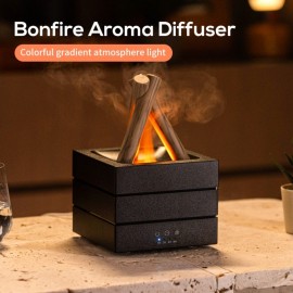280Ml Essential Oil Diffuser with Flame Effect - Mimics a Bonfire with Atomization, Features 7-Color LED Mood Lighting, Operates Silently with Sound Wave Technology, Includes 2-Hour/4-Hour Timer, Automatic Shutoff, Ideal for Bedroom, Office, Yoga, And As a Gift for Aromatherapy.