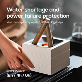 280Ml Essential Oil Diffuser with Flame Effect - Mimics a Bonfire with Atomization, Features 7-Color LED Mood Lighting, Operates Silently with Sound Wave Technology, Includes 2-Hour/4-Hour Timer, Automatic Shutoff, Ideal for Bedroom, Office, Yoga, And As a Gift for Aromatherapy.