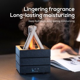 280Ml Essential Oil Diffuser with Flame Effect - Mimics a Bonfire with Atomization, Features 7-Color LED Mood Lighting, Operates Silently with Sound Wave Technology, Includes 2-Hour/4-Hour Timer, Automatic Shutoff, Ideal for Bedroom, Office, Yoga, And As a Gift for Aromatherapy.
