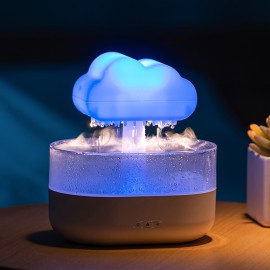Simulated raindrop aroma diffuser machine colorful light rain mist essential oil diffuser USB desktop atmosphere rain cloud water drip humidifier