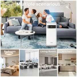 Powerful Portable Air Purifier with True HEPA H13 Filter, Smart App Control, 4-in-1 Air for Allergens, Dust, Smoke, Odors, Pollen, Pet Dander, Mold Spores, 99.99% Efficiency, 0.1, Quiet Operation, Compact & Stylish Design for Home, Car, Office, Large Room Coverage, Energy-Efficient, Durable & Easy Maintenance, Black/White, Ideal for Allergen-Free Air, Air Purifier For Home, Car Air Purifier, Smoke Eliminator, Purifier Air, Home Air Purifier, Air Filter For Home,