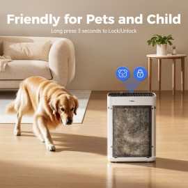 Large Room Air Purifier for Home with Smart Mode, PM2.5 Display, 22dB Sleep Mode, AromaRelax, Covers Up to 1295 Sq.Ft & 360° Air Outlet