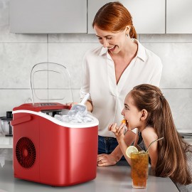 Bullet Ice Makers Countertop with Ice Scoop & Basket, Ready In 6 Mins, Self-Cleaning Ice, Portable Machine for Home, Office, Kitchen