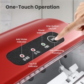 Bullet Ice Makers Countertop with Ice Scoop & Basket, Ready In 6 Mins, Self-Cleaning Ice, Portable Machine for Home, Office, Kitchen