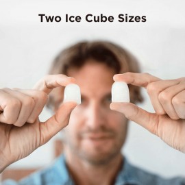 Table Top Ice Maker with Handle, Makes 20 Pounds of Ice in 24 Hours, 9 Ice Cubes in 7 Minutes, Self-Cleaning Portable Ice Maker with Basket and Scoop for Home/Kitchen/Camping/RV. (Black)