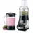 500W countertop blender and food processor combo, 7-speed touch control with LED display, 40oz glass jar, 3-cup work bowl, reversible slicing and shredding disc, ice crush mode, durable stainless blades, easy clean design, multi-function kitchen appliance for smoothies, soups, sauces, chopping, Black Friday, Christmas