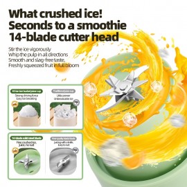 1200 milliliters capacity, universal for all seasons, large-capacity wireless portable juicer bucket, electric sports cup-style fresh fruit juicer, 10sets of stainless steel blades, powerful motor, highly suitable for outdoor fresh juice extraction.