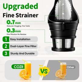 Cold Press Juicer, Non - Clog Slow Masticating Juicer Soft/hard Mode Quiet Motor, 3.6 Inch Large Feed Chute Vegetable and Fruit, Easy to Clean Juicer Machines, Dishwasher Safe, High Yield, Cold Pressed Juicer, Healthy Juicing, Home Juicing