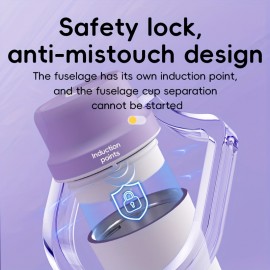 Portable Blender Juice Cup for Shakes and Smoothies, 21.9oz|650ml Free Travel Cup and Lid, Durable Stainless Steel Blades for Powerful Blending Performance, keep cold&heat | Powerful crushed ice function, safety anti-mistouch design, 20-blade head