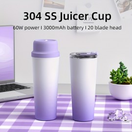 Portable Blender Juice Cup for Shakes and Smoothies, 21.9oz|650ml Free Travel Cup and Lid, Durable Stainless Steel Blades for Powerful Blending Performance, keep cold&heat | Powerful crushed ice function, safety anti-mistouch design, 20-blade head