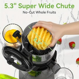 Powerful Centrifugal Juicer Machine - Wide Mouth Feed Chute for Easy Fruit And Vegetable Extraction, Cold Press Juicer, Pulp-Juice Separation, Easy Cleaning, BPA-Free, for Vegetable And Fruit, Easy to Clean with Brush, High Juice Yield, Healthy
