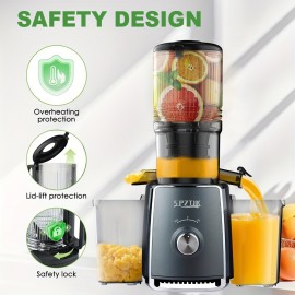 Powerful Centrifugal Juicer Machine - Wide Mouth Feed Chute for Easy Fruit And Vegetable Extraction, Cold Press Juicer, Pulp-Juice Separation, Easy Cleaning, BPA-Free, for Vegetable And Fruit, Easy to Clean with Brush, High Juice Yield, Healthy