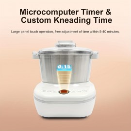 7L(7.3QT)Electric Dough Mixer with Ferment Function, Bread Maker Machine, Dough Maker Machine with 304 Stainless Steel Bowl, Microcomputer Timing, Household Flour Kneading Machine for Pizza Bread, Christmas Gift