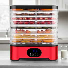 [Digital Dehydrator] Digital Food Dehydrator | US Home Dried Fruit Machine with Timer and Temperature Control, Visible Grid Food Dryer, Suitable for Fruits, Herbal Tea, Dog Snacks, Herbs, Fish Jerky, Meat Snacks, etc., Two Colors Available