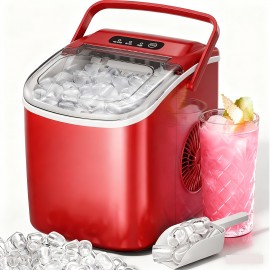 Bullet Ice Makers Countertop with Ice Scoop & Basket, Ready In 6 Mins, Self-Cleaning Ice, Portable Machine for Home, Office, Kitchen