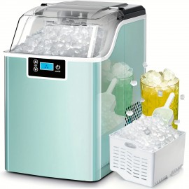 45Lbs Nugget Ice or 26Lbs Bullet Ice Maker or 4L Mini Fridge for Options, Pellet Ice Maker Machine with 24H Timer, Nugget Ice Maker Countertop, Self-Cleaning Pebble Countertop Ice Maker with Crushed Ice for Home Black