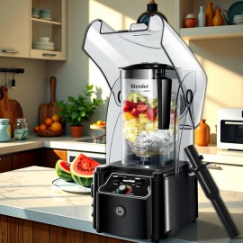 WantJoin Commercial Heavy Duty Blender Silent 2000W Blender with Sound Enclosure for Smoothies And Restaurant Use, Smoothie Blender, Blender For All Purpose Heavy Duty