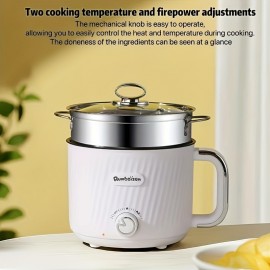 [Electric Hot Pot] An 18Cm American-Style Double-Layer Electric Hot Pot, Electric Frying Pan, And Multifunctional Electric Cooker Suitable for Students And Dorms. This All-In-One Pot Is Perfect for Hot Pot And Various Delicious Dishes, Featuring Adjustable Heat Settin