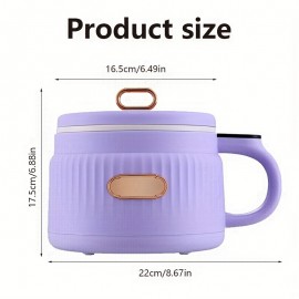 1.6L Electric Cooking Pot & Electric Hot Pot | Multifunctional Electric Stew Pot & Electric Frying Pan | US Plug | Timer Function Available | Intelligent Heat Preservation | Suitable for 1 - 3 People | Portable for Kitchen, Dormitory and Office Use