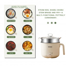 1, 8L Dual-Layer Electric Hot Pot with US Plug - 110-130V, 3-in-1 Multi-Functional Cooker for Steaming, Boiling, Frying & Braising, Compact Design for Home Kitchen, Halloween & Holiday Cooking, Kitchen Appliance, Modern Kitchenware, Durable Kitchen Item