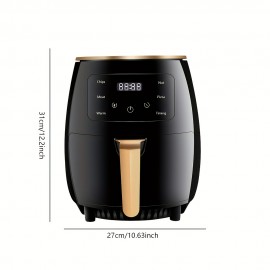 [4.5L Air Fryer] US Standard 4.5L Air Fryer With 8 Preset Cooking Modes, Deep Oil Heating Basket For Even Heat Distribution, Non-Stick Roasting Rack, 4 Premium Materials, Suitable For Chicken Drumsticks, Shrimp, French Fries, Compact Design