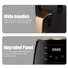 [4.5L Air Fryer] US Standard 4.5L Air Fryer With 8 Preset Cooking Modes, Deep Oil Heating Basket For Even Heat Distribution, Non-Stick Roasting Rack, 4 Premium Materials, Suitable For Chicken Drumsticks, Shrimp, French Fries, Compact Design