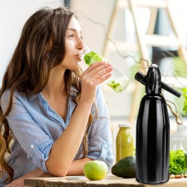 Portable Bubble Soda Maker - Manual Hand-Powered Carbonated Beverage Machine for Home, Bars, and Restaurants - Durable Aluminum Design with Easy-Use Handle and Spigot, No Electricity Needed, Soda Maker Portable, Beverage Preparation, Modern Kitchen Appliance, Efficient Carbonation