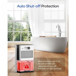 Dehumidifier, 95oz Dehumidifiers Home, 1000 sq. ft. Dehumidifier Basement Bathroom Bedroom with Auto Shut Off, 7 Colors LED Light, Quiet Dehumidifiers with Sleep Mode, White, Dehumidifier with Drain, Dehumidifier for Bathroom, Dehumidifier Bag