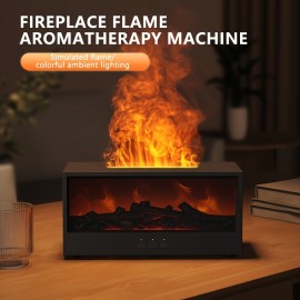 A Vintage Fireplace Flame Aromatherapy Machine, 3D Simulated Charcoal Fireplace Humidifier, USB Powered, Suitable for Bedrooms, Homes, And Offices - Lasting Ambient Lighting, Innovative Ice And Fire Effect, Perfect for Holiday And Christmas Gifts.